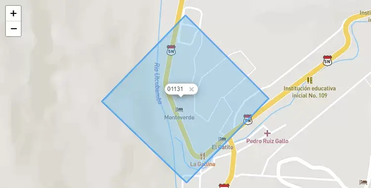 Mapa de la zona del código postal 01131 en Jazan, Amazonas