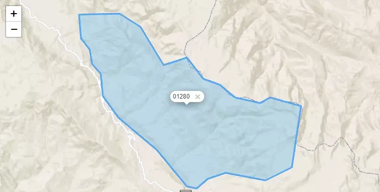 Mapa de la zona del código postal 01280 en Olleros, Amazonas