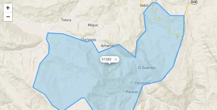 Mapa de Chirimoto, capital de la provincia de Rodriguez de Mendoza, Amazonas