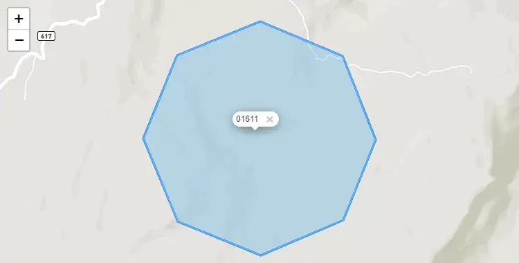 Mapa de la zona del código postal 01611 en Jamalca, Amazonas