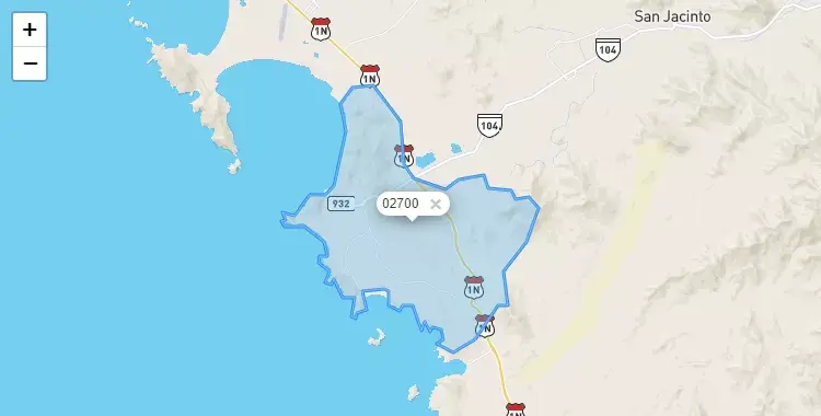 Mapa de la zona del código postal 02700 en Samanco, Ancash