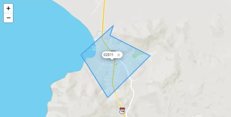 Mapa de la zona del código postal 02811 en Coishco, Ancash