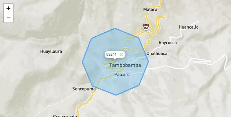 Mapa de la zona del código postal 03241 en Tambobamba, Apurimac