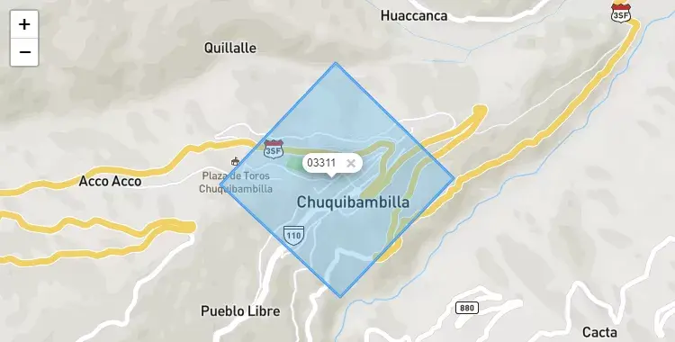 Mapa de Chuquibambilla, capital de la provincia de Grau, Apurimac