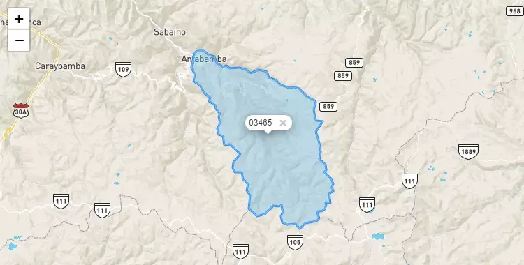 Mapa de Antabamba, capital de la provincia de Antabamba, Apurimac