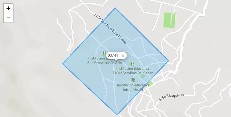 Mapa de la zona del código postal 03741 en Andarapa, Apurimac