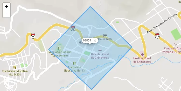 Mapa de Chincheros, capital de la provincia de Chincheros, Apurimac