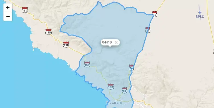 Mapa de Islay, capital de la provincia de Islay, Arequipa
