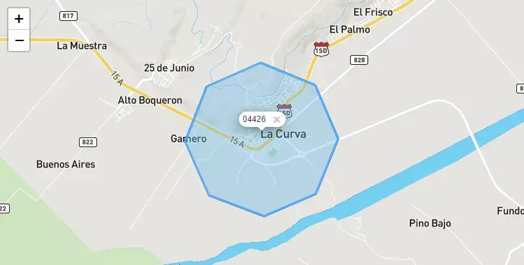 Mapa de la zona del código postal 04426 en Dean Valdivia, Arequipa