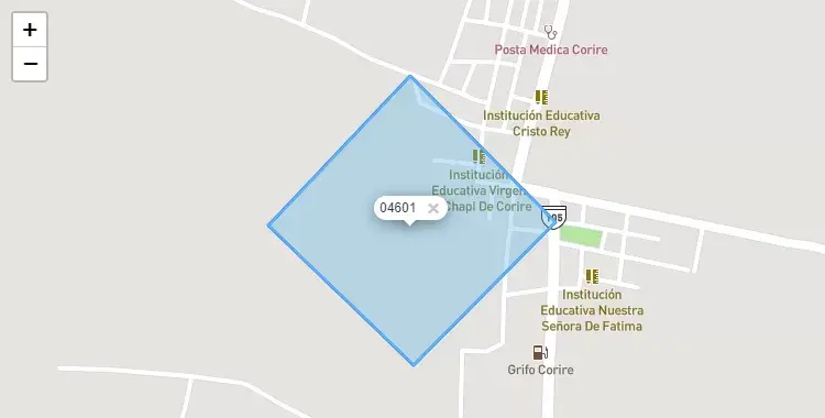Mapa de la zona del código postal 04601 en Uraca, Arequipa