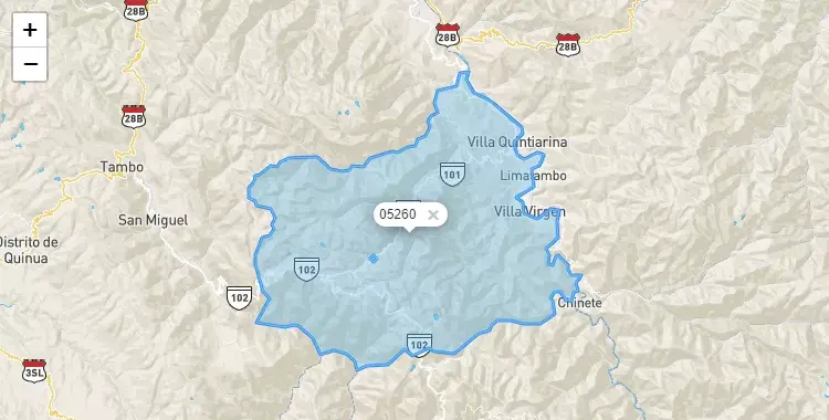 Mapa de Anco, capital de la provincia de La Mar, Ayacucho