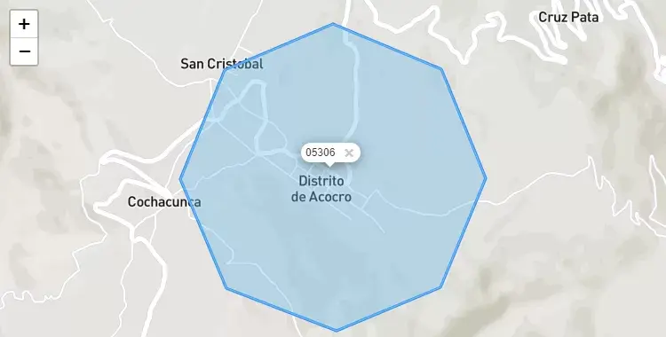 Mapa de Acocro, capital de la provincia de Huamanga, Ayacucho