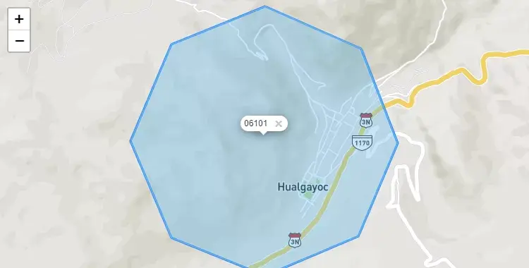 Mapa de Hualgayoc, capital de la provincia de Hualgayoc, Cajamarca