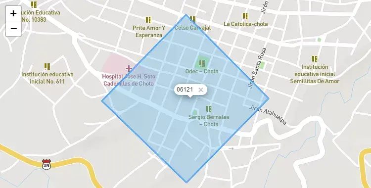 Mapa de Chota, capital de la provincia de Chota, Cajamarca