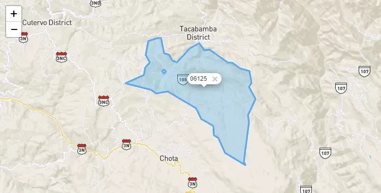 Mapa de la zona del código postal 06125 en Conchán, Cajamarca