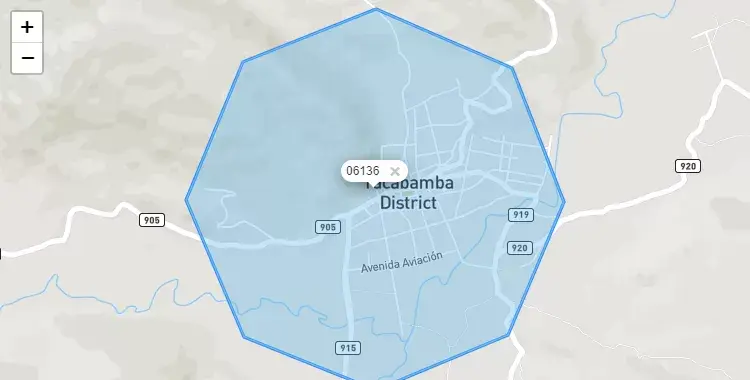 Mapa de la zona del código postal 06136 en Tacabamba, Cajamarca