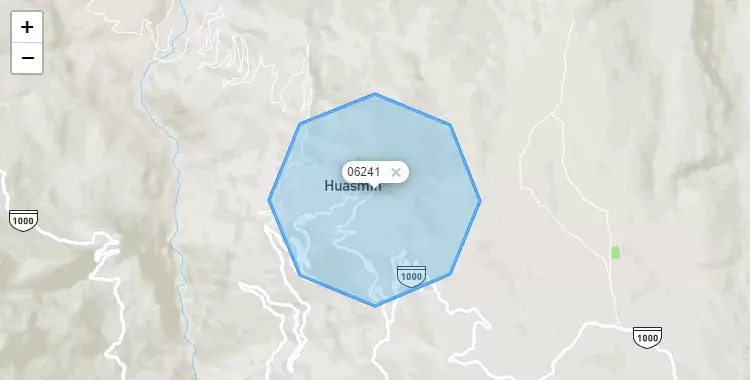 Mapa de la zona del código postal 06241 en Huasmin, Cajamarca