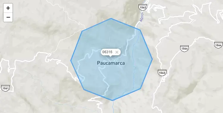 Mapa de la zona del código postal 06316 en Gregorio Pita, Cajamarca
