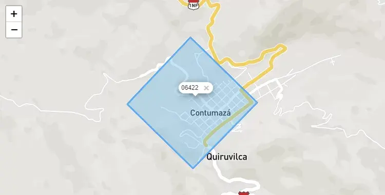 Mapa de Contumazá, capital de la provincia de Contumaza, Cajamarca