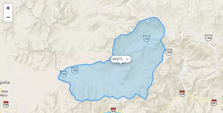 Mapa de la zona del código postal 06475 en San Gregorio, Cajamarca
