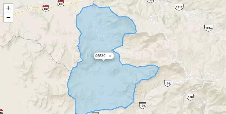 Mapa de la zona del código postal 06530 en Nanchoc, Cajamarca