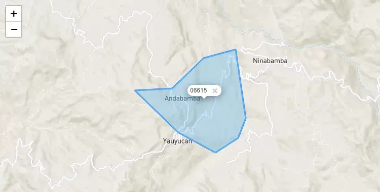 Mapa de Andabamba, capital de la provincia de Santa Cruz, Cajamarca