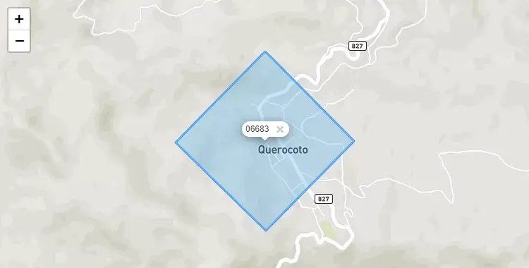 Mapa de la zona del código postal 06683 en Querocoto, Cajamarca