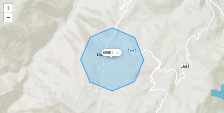 Mapa de la zona del código postal 06691 en Querocotillo, Cajamarca