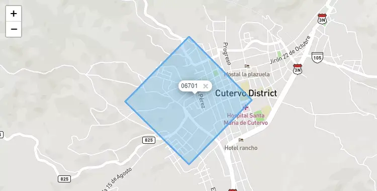 Mapa de Cutervo, capital de la provincia de Cutervo, Cajamarca