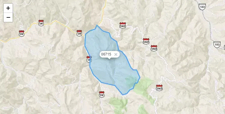 Mapa de la zona del código postal 06715 en Santa Cruz, Cajamarca