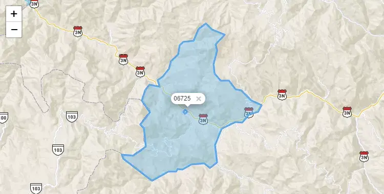 Mapa de la zona del código postal 06725 en Pucará, Cajamarca