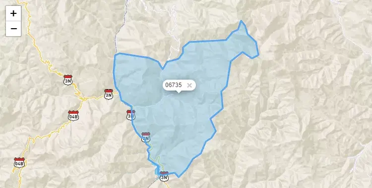 Mapa de la zona del código postal 06735 en San Felipe, Cajamarca