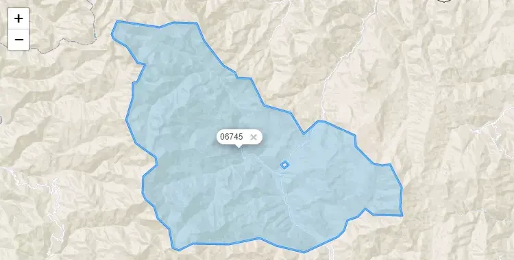 Mapa de la zona del código postal 06745 en Chontali, Cajamarca