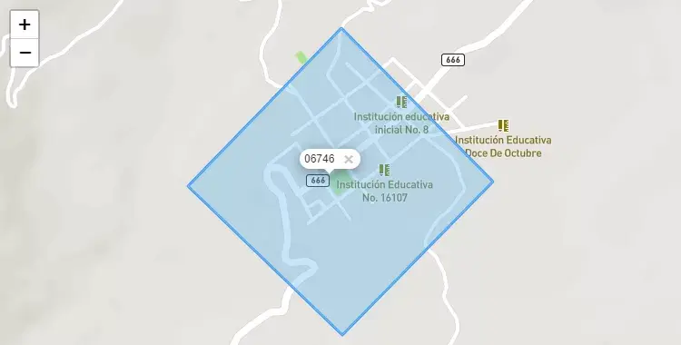 Mapa de la zona del código postal 06746 en Chontali, Cajamarca