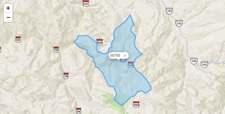 Mapa de la zona del código postal 06765 en Pimpingos, Cajamarca