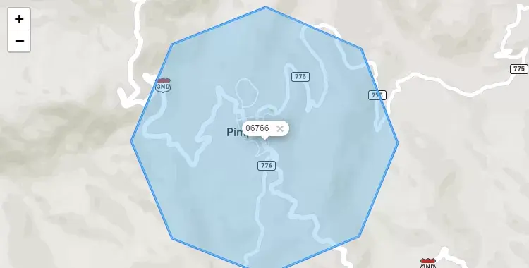 Mapa de la zona del código postal 06766 en Pimpingos, Cajamarca