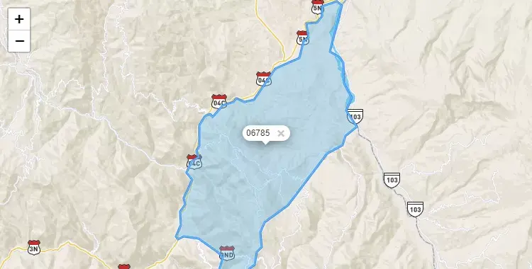 Mapa de la zona del código postal 06785 en Choros, Cajamarca