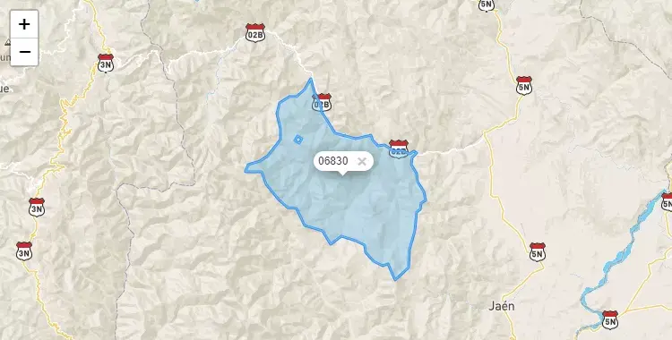 Mapa de la zona del código postal 06830 en San José del Alto, Cajamarca
