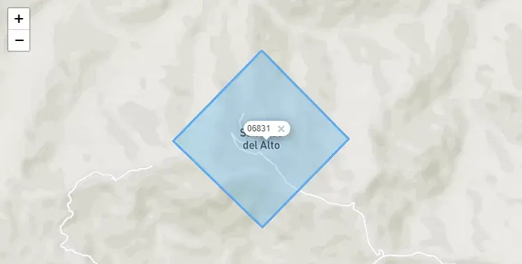 Mapa de la zona del código postal 06831 en San José del Alto, Cajamarca