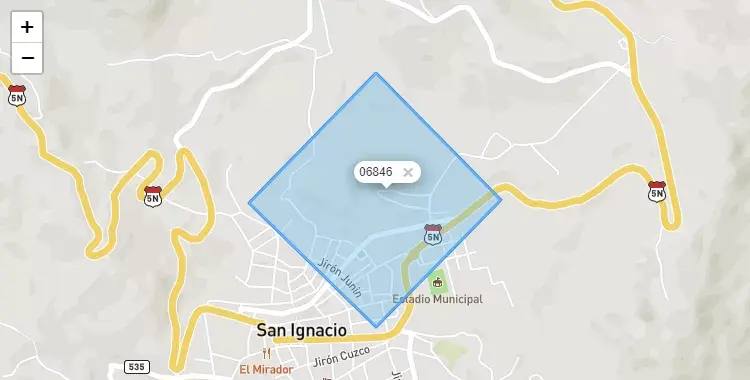 Mapa de San Ignacio, capital de la provincia de San Ignacio, Cajamarca
