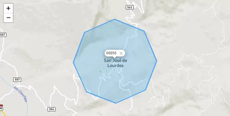 Mapa de la zona del código postal 06856 en San José de Lourdes, Cajamarca