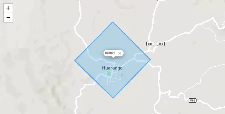 Mapa de la zona del código postal 06861 en Huarango, Cajamarca