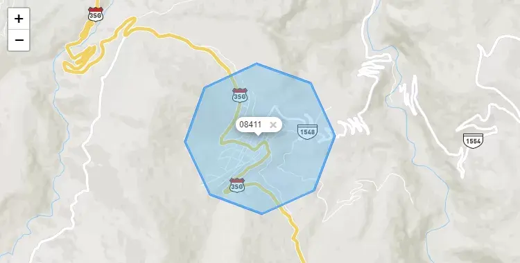 Mapa de la zona del código postal 08411 en Llusco, Cuzco