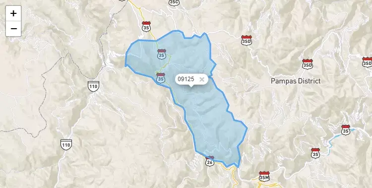 Mapa de Acostambo, capital de la provincia de Tayacaja, Huancavelica