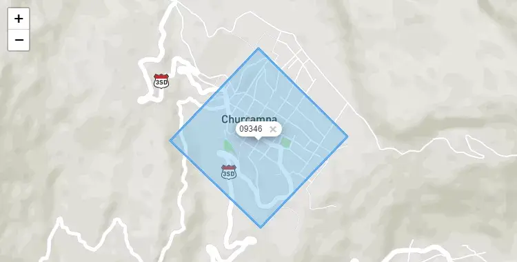 Mapa de Churcampa, capital de la provincia de Churcampa, Huancavelica