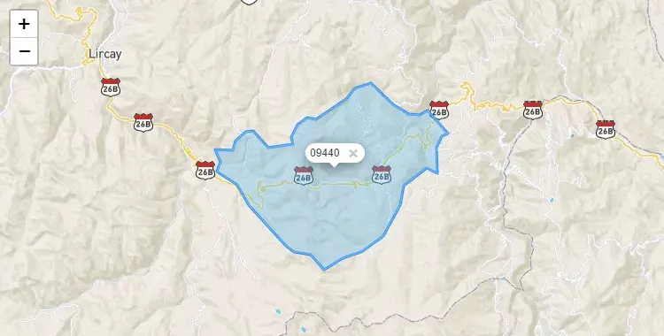 Mapa de la zona del código postal 09440 en Secclla, Huancavelica