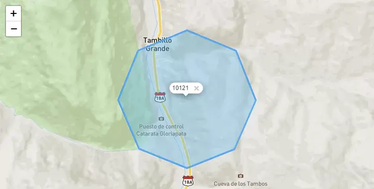 Mapa de la zona del código postal 10121 en Mariano Damaso Beraún, Huanuco