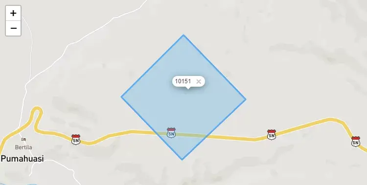 Mapa de la zona del código postal 10151 en Daniel Alomias Robles, Huanuco