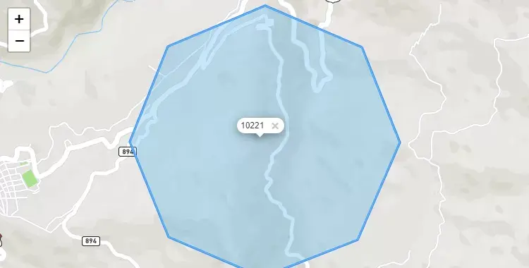 Mapa de la zona del código postal 10221 en Panao, Huanuco