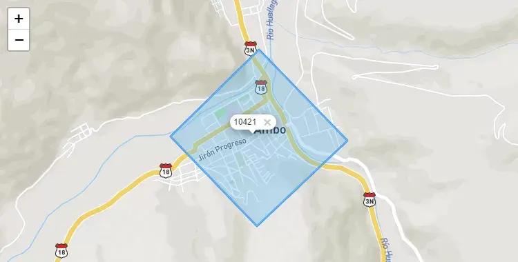 Mapa de Ambo, capital de la provincia de Ambo, Huanuco